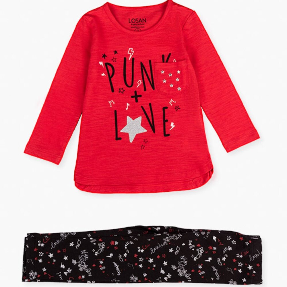 Red and Black Kids Matching Set